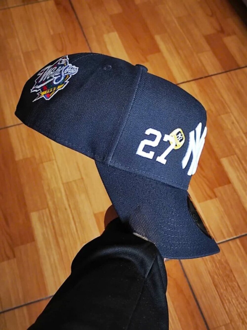 New Era New York Yankees 27x World Series Champions Snapback Hat Black MLB Cap - Picture 8 of 10